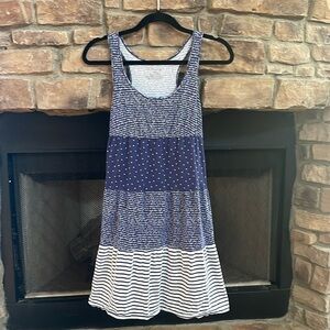 Navy blue and white nightie that says “sleep tight, moonlight, going to sleep” S